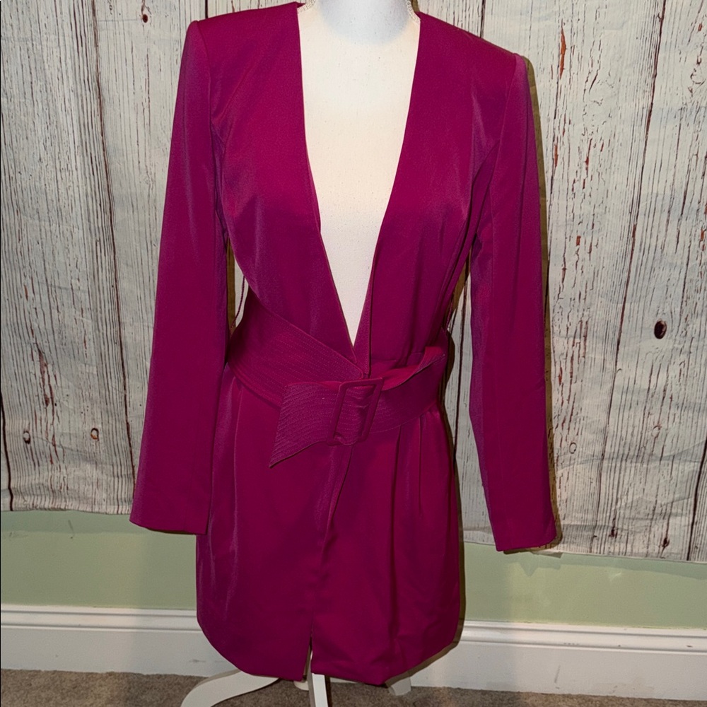 Women's Pink Belted Jacket